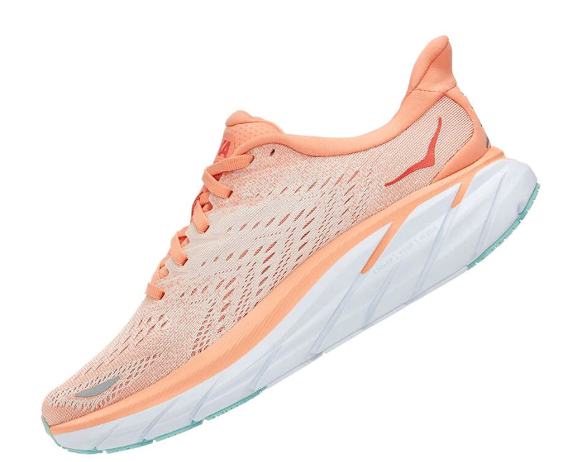 Hoka Cantaloupe With Silver Peony Clifton 8 Ladies Running Shoes 1119394-CSPY