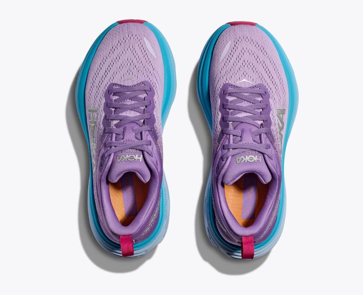 Hoka Chalk/Violet/Lilac Bondi 8 Women's Athletic Shoes 1127952-CVPL