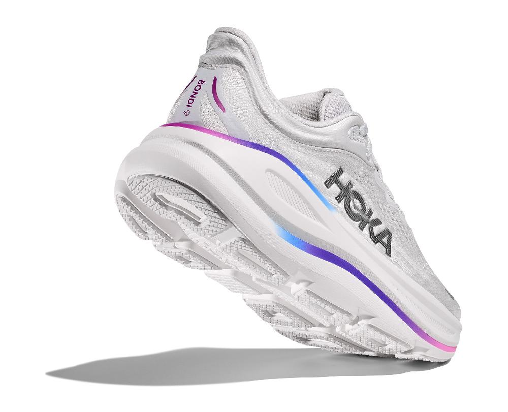 Hoka Cosmic Grey/White Bondi 9 Wide Width Women's Running Shoes 1162014-CYWH