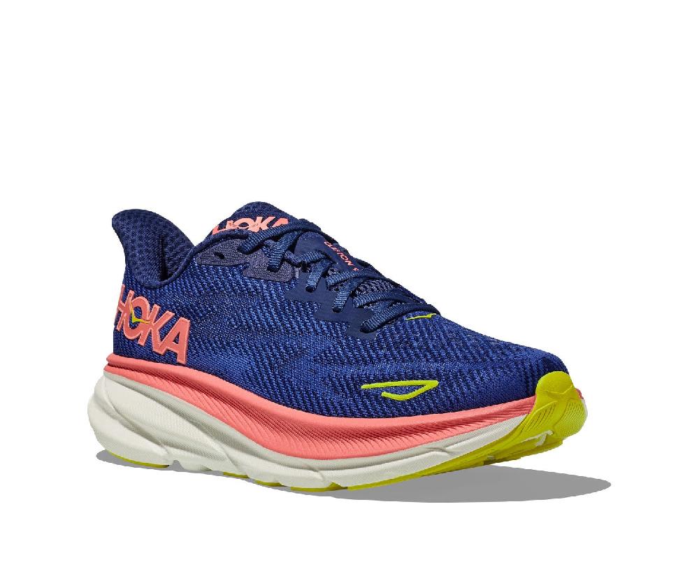 Hoka Evening Sky/Coral Clifton 9 Women's Running Shoes 1127896-EVN