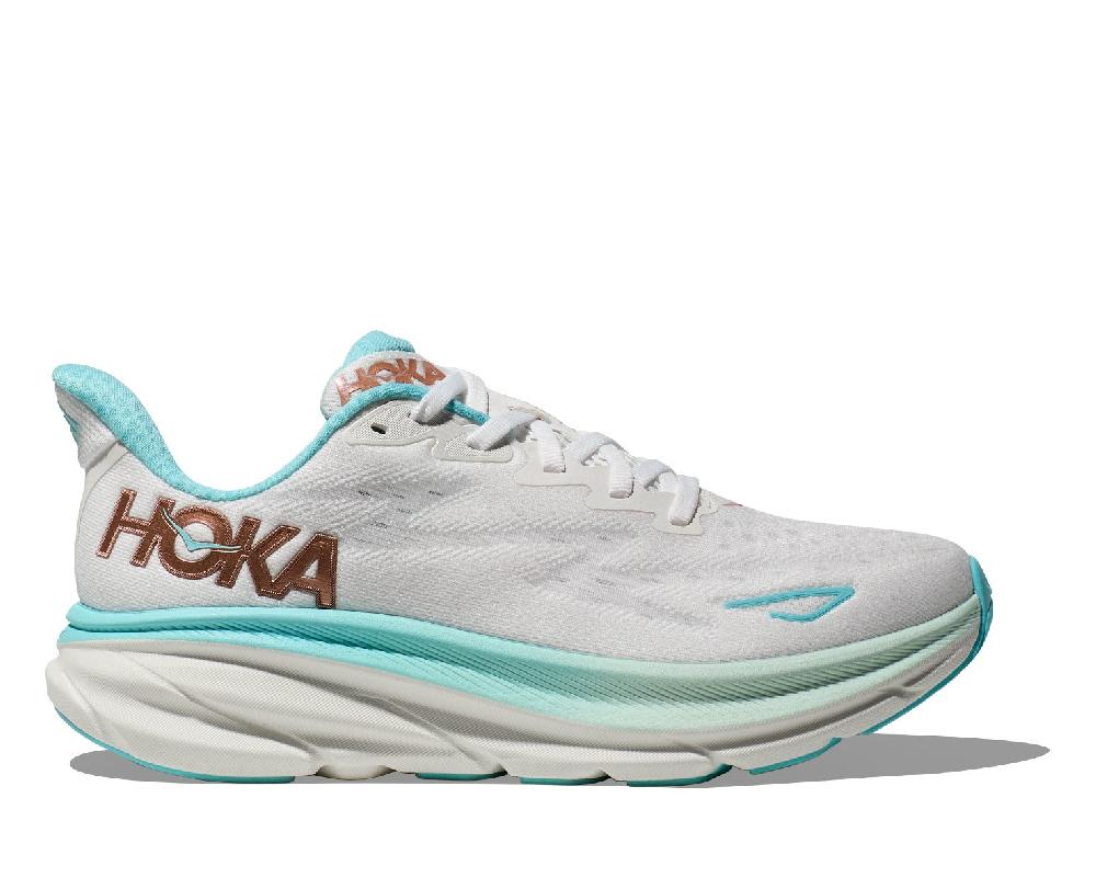 Hoka Frost/Rose Gold Clifton 9 Women's Wide Width Running Shoes 1132211-FTRS