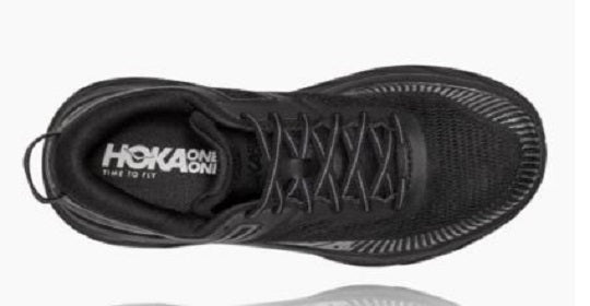 Hoka Men's Black/Black Wide Bondi 7 Comfort Running Shoe 1110530BBLC
