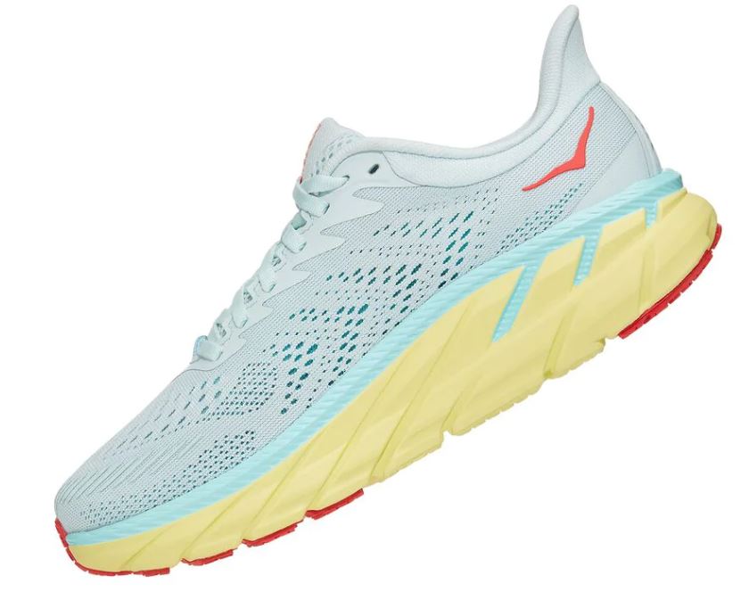 Hoka Morning Mist/Hot Coral Clifton 7 Womens Road Running Shoes 1110509/35-MMHC