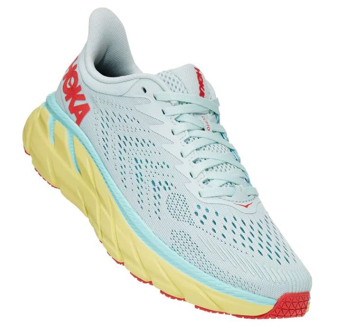 Hoka Morning Mist/Hot Coral Clifton 7 Womens Road Running Shoes 1110509/35-MMHC