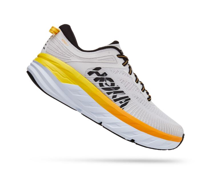 Hoka Nimbus Cloud With Radiant Yellow BONDI 7 Mens Running Shoes 1110530-NCRY
