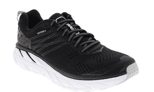 Hoka One Black/White Men's Clifton 6 Comfort Athletic Shoe 1102872