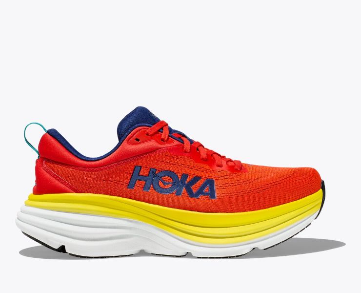 Hoka Red Alert/Flame Bondi 8 Men's Athletic Shoes 1123202-RAFL