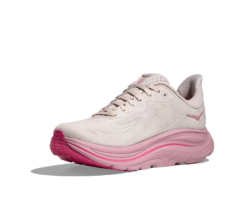 Hoka Rose Cream/Dried Rose Clifton 10 Wide Width Women's Running Shoes 1162050-RMD