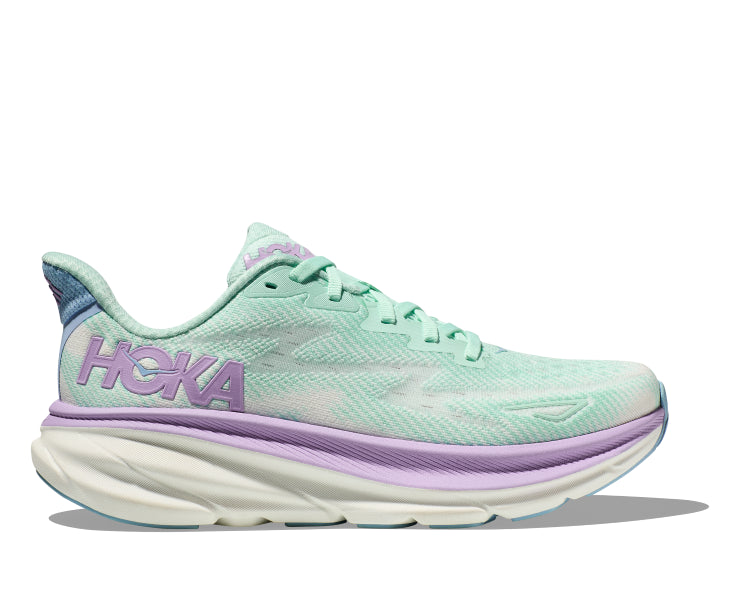 Hoka Sunlit Ocean/Lilac Mist Clifton 9 Women's Wide Width Running Shoes 1132211-SOLM