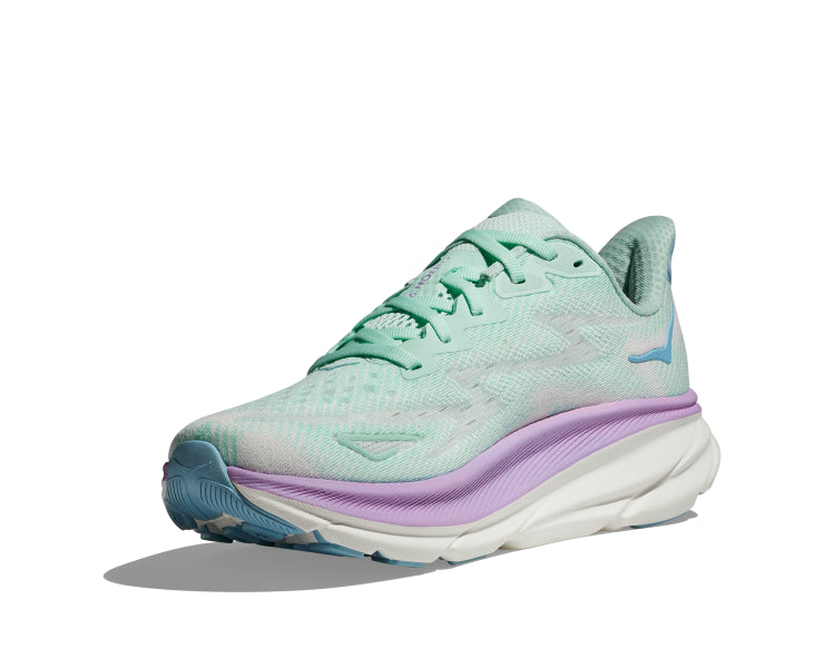 Hoka Sunlit Ocean/Lilac Mist Clifton 9 Women's Wide Width Running Shoes 1132211-SOLM