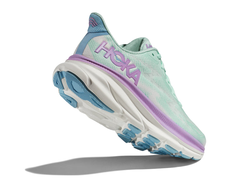 Hoka Sunlit Ocean/Lilac Mist Clifton 9 Women's Wide Width Running Shoes 1132211-SOLM