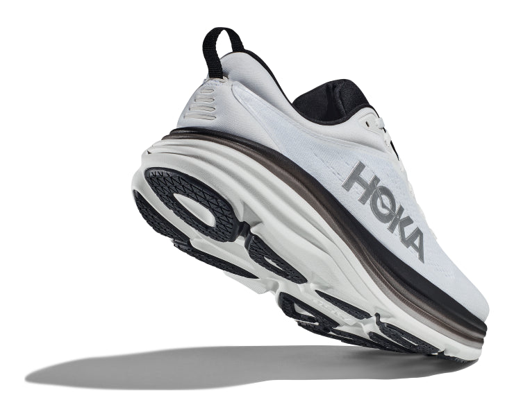 Hoka White/Black Bondi 8 Men's Athletic Shoes 1123202-WBLC