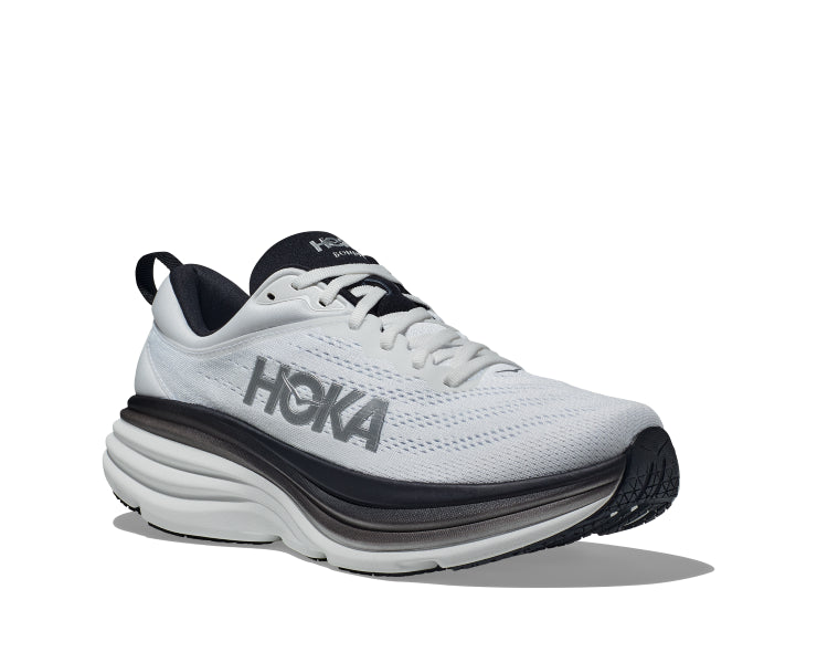 Hoka White/Black Bondi 8 Men's Athletic Shoes 1123202-WBLC