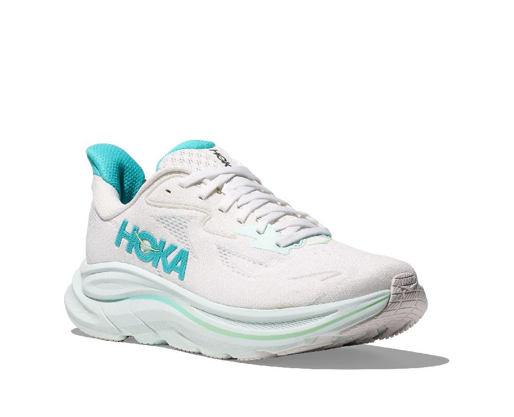 Hoka White/Cielo Blue Clifton 10 Women's Shoes 1162031-WTCL