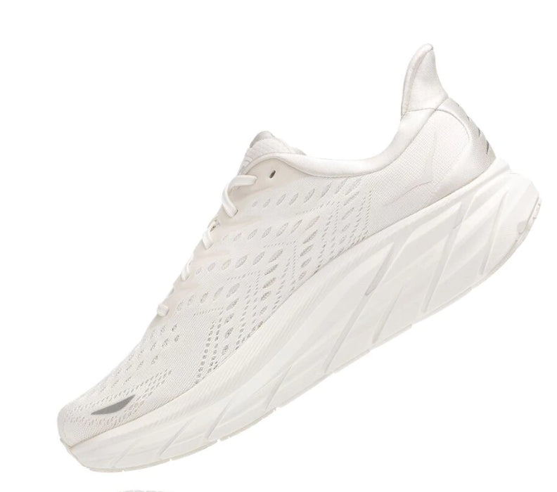 Hoka White Clifton 8 Ladies Running Shoes 1119394-WWH