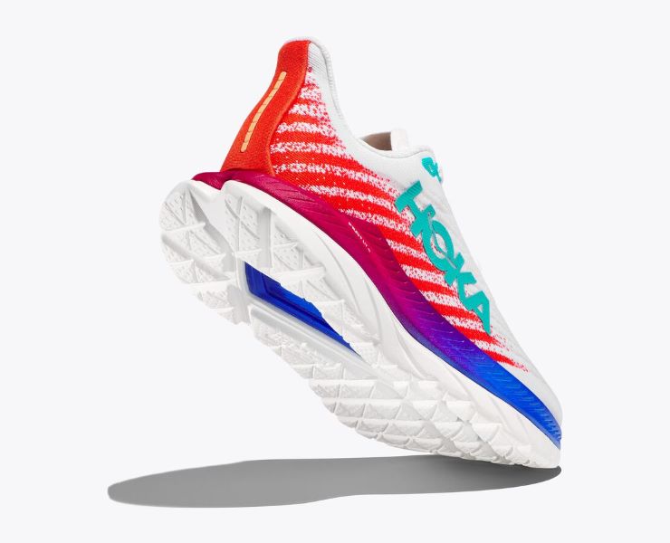 Hoka White/Flame Mach 5 Women's Running Shoes 1127894-WFM