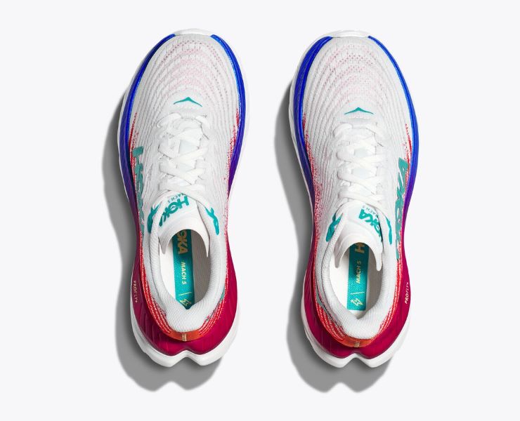 Hoka White/Flame Mach 5 Women's Running Shoes 1127894-WFM