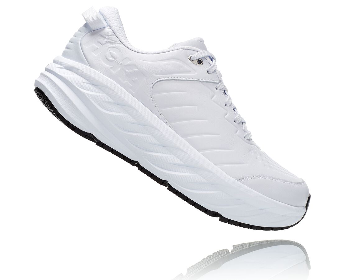 Hoka White On White Bondi SR Mens Running Shoes 1110520-WHT