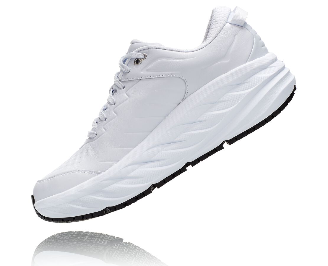 Hoka White On White Bondi SR Mens Running Shoes 1110520-WHT