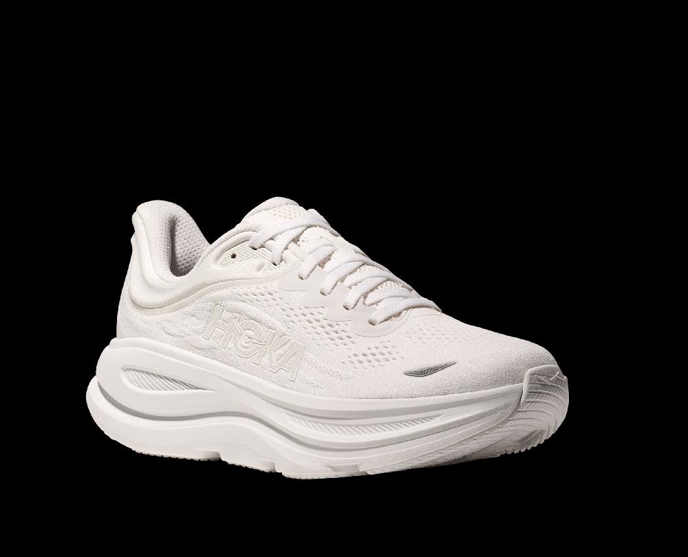 Hoka White/White Bondi 9 Women's Running Shoes 1162012-WWH