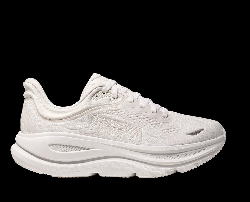 Hoka White/White Bondi 9 Women's Running Shoes 1162012-WWH