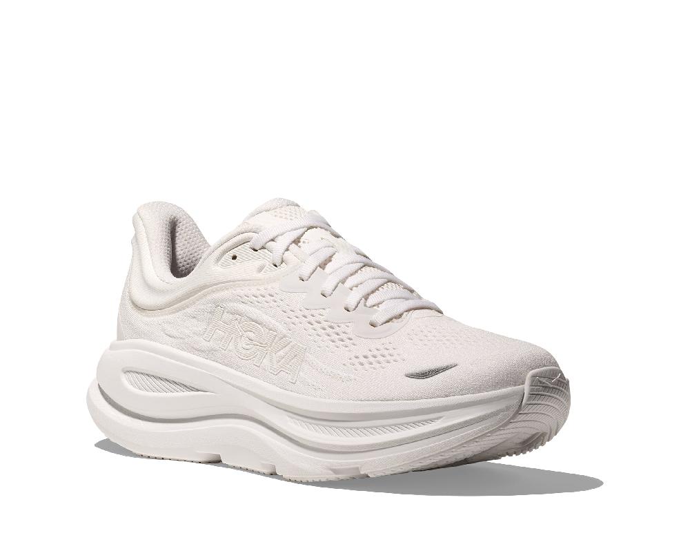 Hoka White/White Bondi 9 Women's Wide Width Running Shoes 1162014-WWH