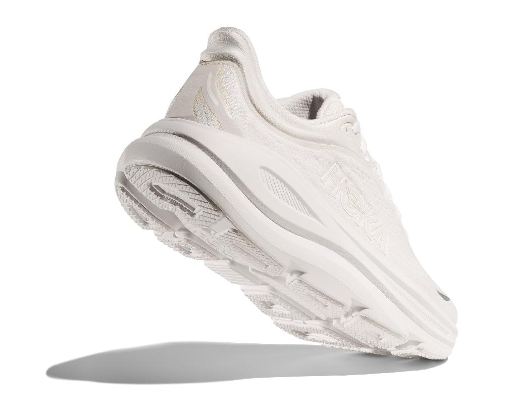 Hoka White/White Bondi 9 Women's Wide Width Running Shoes 1162014-WWH