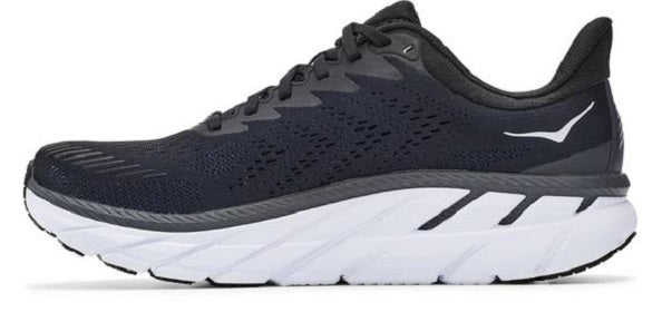 HOKA Women's Black/White Clifton 7 Comfort Running Shoe 1110509/35-BWHT