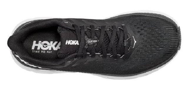 HOKA Women's Black/White Clifton 7 Comfort Running Shoe 1110509/35-BWHT