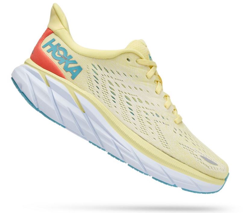 Hoka Yellow Pear/Sweet Corn Clifton 8 Womens Running Shoes 1119394-YPSC