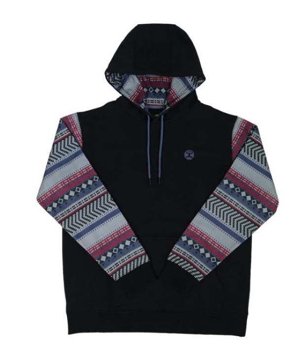 Hooey Black Acuna Print Sleeve Mens Hoody HH1176BKBL
