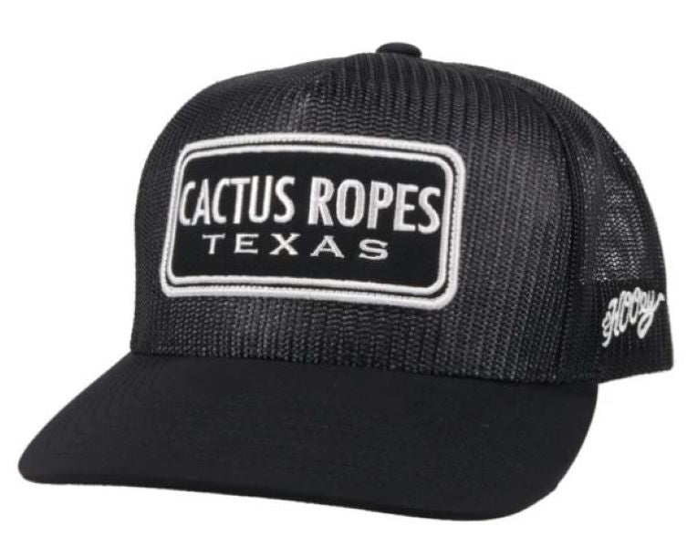 Hooey Black And White Cactus Ropes Texas Cap CR075