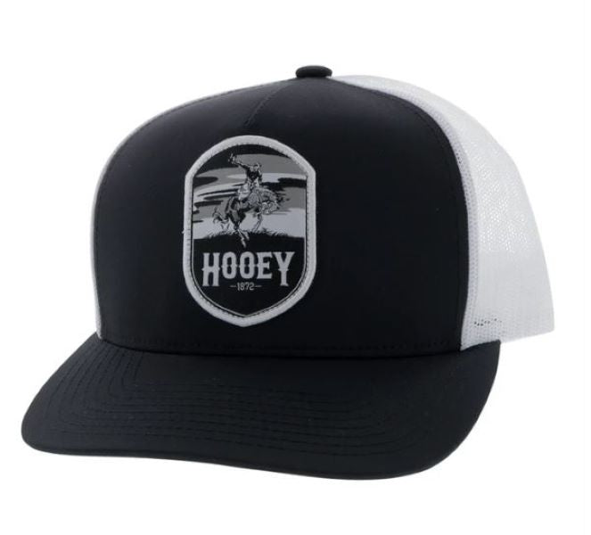 Hooey Black And White Cheyenne Mens Trucker Hat 2044T-BKWH