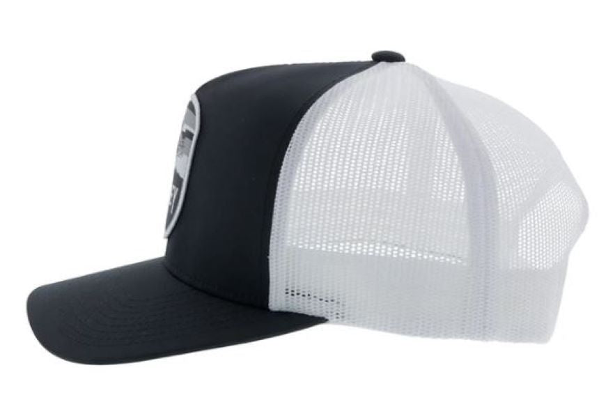 Hooey Black And White Cheyenne Mens Trucker Hat 2044T-BKWH