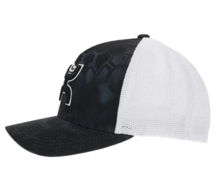Hooey Black And White With Print Bass Logo Cap 2155T-BKWH