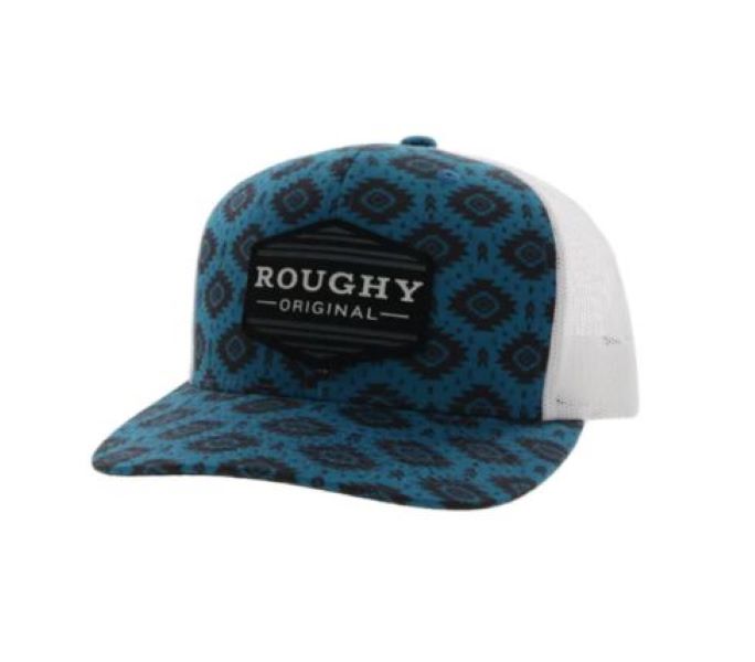 Hooey Black/Blue with print Roughy Snapback Hat 4040T-BLWH