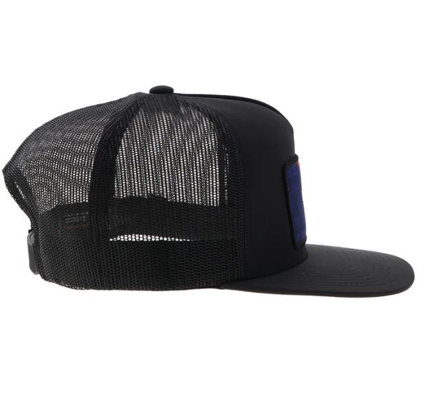 Hooey Black 'Pabst Blue Ribbon' Snapback Hat With Black Blue And Red Rectangle Patch 2575T-BK