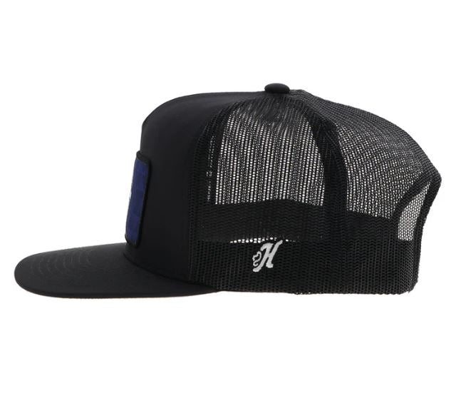 Hooey Black 'Pabst Blue Ribbon' Snapback Hat With Black Blue And Red Rectangle Patch 2575T-BK
