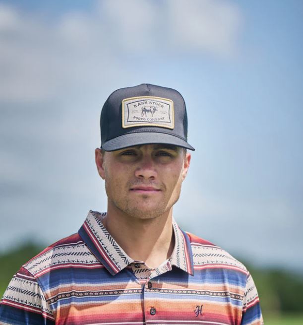 Hooey Black 'Rank Stock' Snapback Hat With Yellow/White/Black Rectangle Patch 2561T-BK