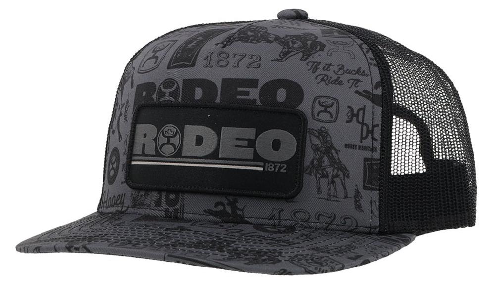Hooey Black Rodeo Pattern Trucker Hat 2453T-BK