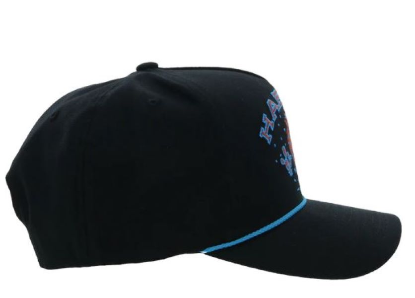 Hooey Black W/Orange And Blue Stitching Habitat Snapback Hat 6017T-BK