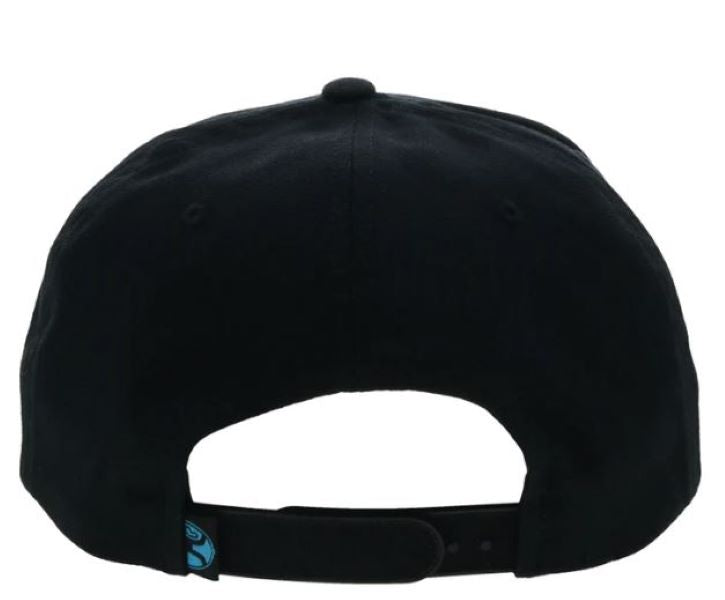 Hooey Black W/Orange And Blue Stitching Habitat Snapback Hat 6017T-BK