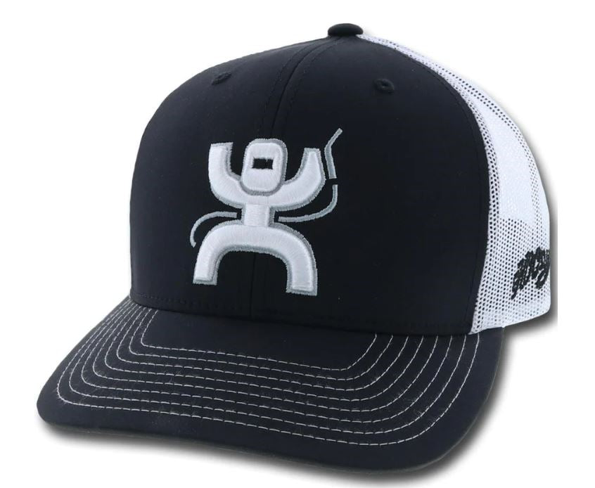 Hooey Black/White Arc Snapback Hat 1862T-BKWH