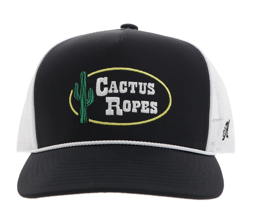 Hooey Black/White Cactus Ropes Ball Cap CR106