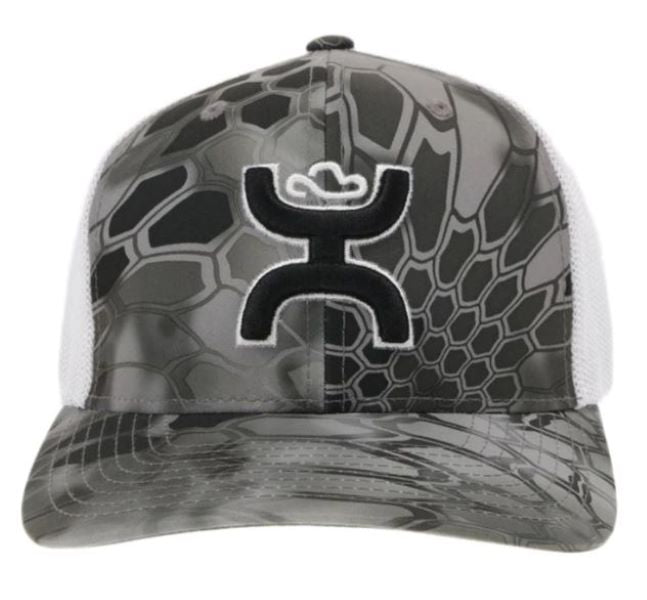 Hooey Black/White With Grey Bass Flexfit Mens Cap 2155GYWH