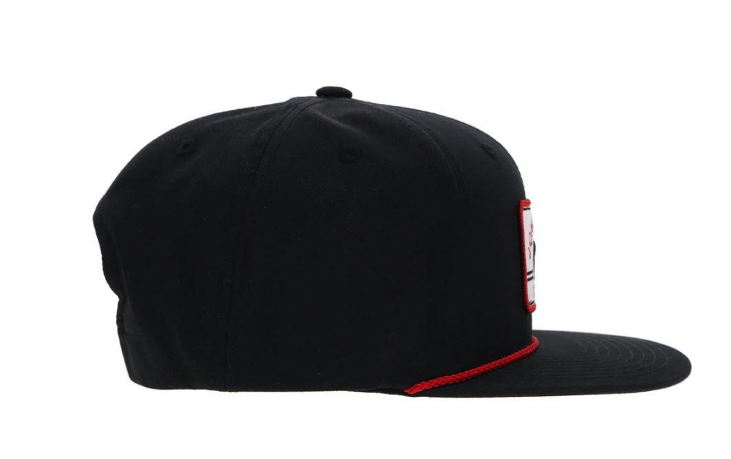 Hooey Black With Red & White Patch 'John Wayne' Hat 2365T-BK