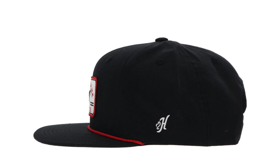 Hooey Black With Red & White Patch 'John Wayne' Hat 2365T-BK