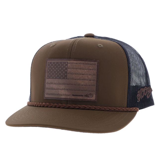 Hooey Brown/Black Hat Youth Liberty Roper Hat with Leather Patch 2510-BRBK-Y