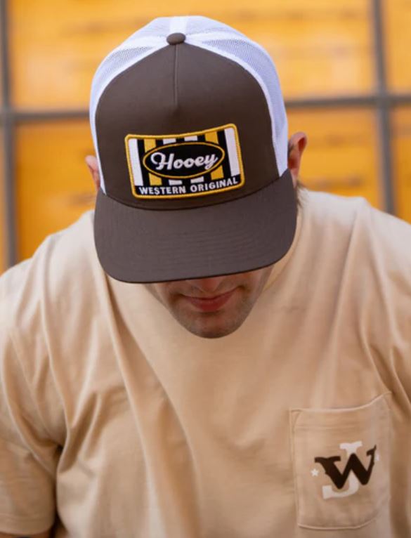 Hooey Brown/White Sudan Patch Ball Cap 2411T