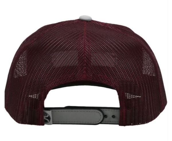 Hooey Grey And Maroon Lock Up Ball Cap With Patch 2113T-GYMA